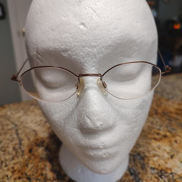 Vintage Tura 197 Eyeglasses Oval Bronze Frame 45-20-145 Made in Italy Unisex Ret - Picture 2 of 13